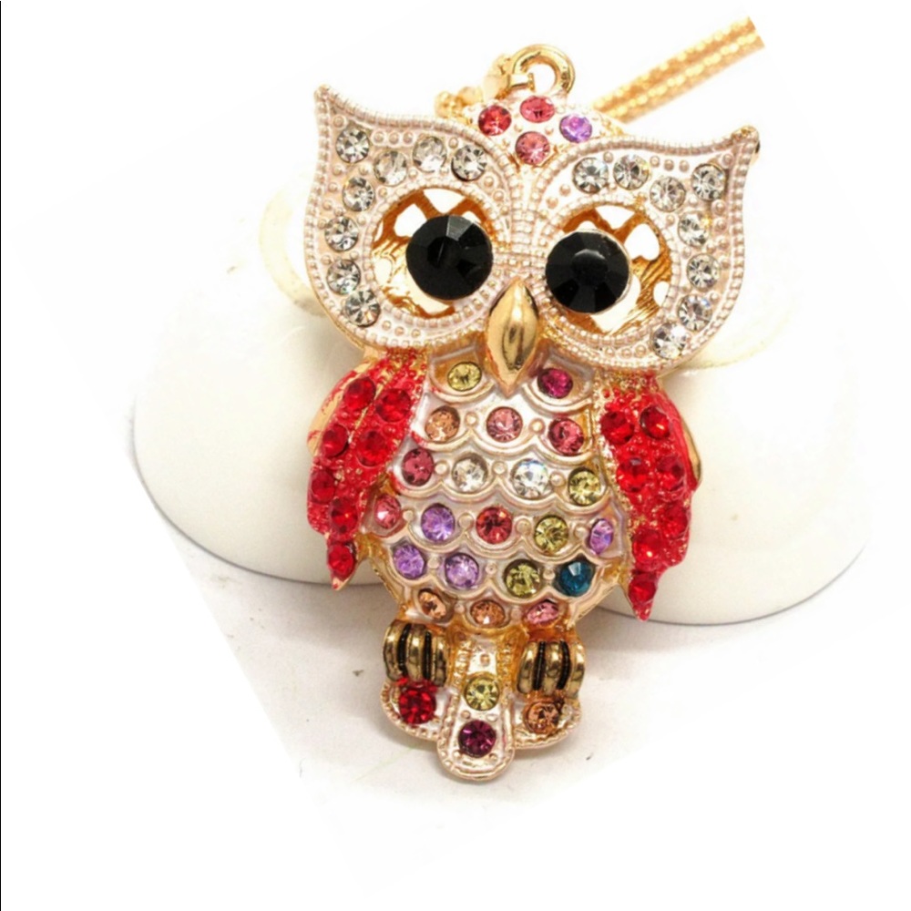 Red Owl Necklace - Picture 2 of 2